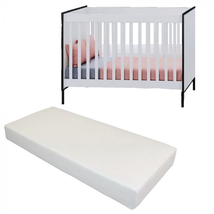 Cabino Baby Bed Met Matras Dalton Wit x 120 cm Baby & Tiener