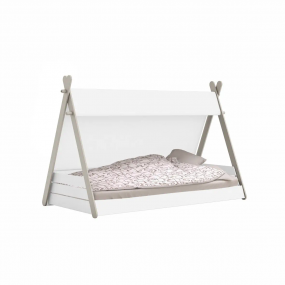 Totem Bed 90x200 Mat Wit/Beige