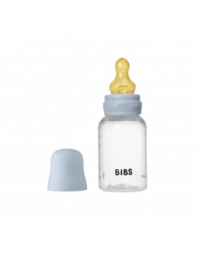 BIBS Baby Fles Rond Latex 150 ml Slow Flow Baby Blue