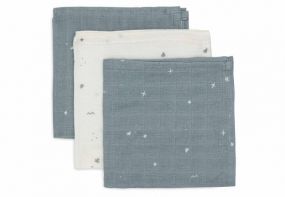 Jollein Hydrofiel Monddoekje 31x31cm Twinkling Sea Green (3pack)