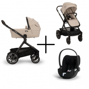 Nuna Kinderwagen 3 in 1 DEMI™ next Biscotti + Autostoel Cloud T I Size