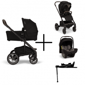 Nuna Kinderwagen 3 in 1 MIXX™ next Caviar + Autostoel PIPA™ next + Nuna ISOFIX base