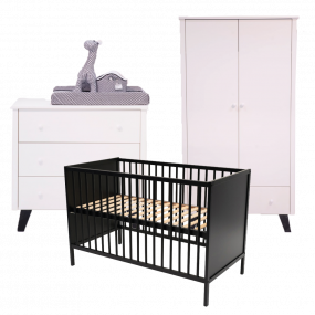 Born Lucky Babykamer Zara Zwart/Wit 3-delig