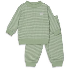 Feetje Pyjama Wafel Groen Melange Maat 98