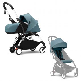 Stokke® YOYO³ Buggy Compleet Met 0+ Newborn Pack White Aqua